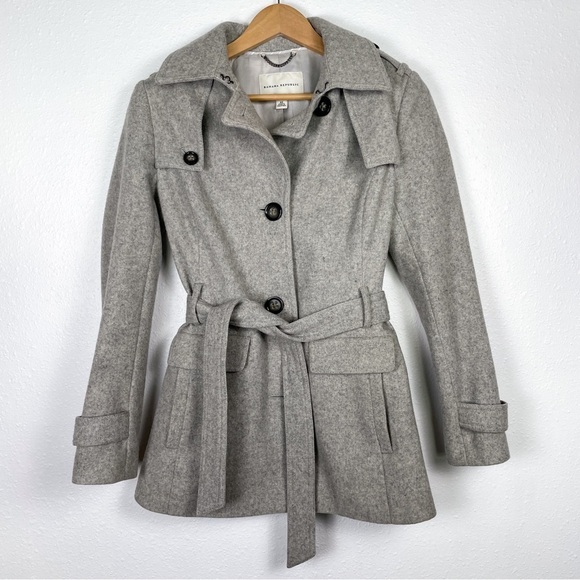 Banana Republic XS grey wool blend pea coat - Picture 2 of 14